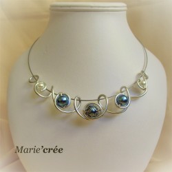 collier fantaisie aluminium perle
